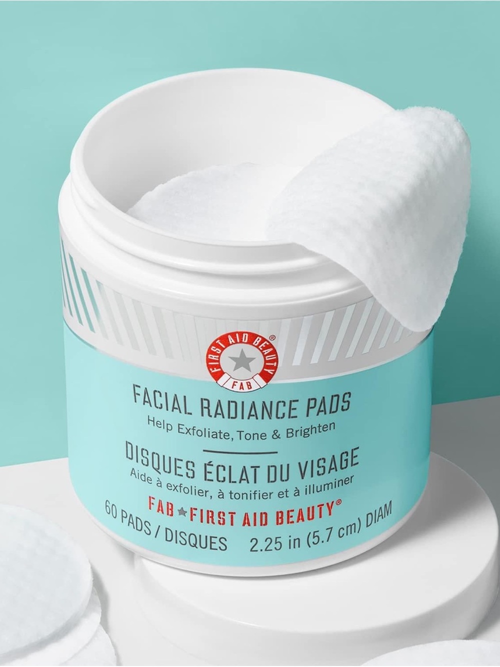 First Aid Beauty Facial Radiance Pads - White & Aqua Packaging